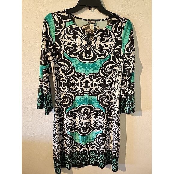 Woman’s Dress Design By Haani Size S 3/4 bell Sleeves Sheath - Picture 4 of 6